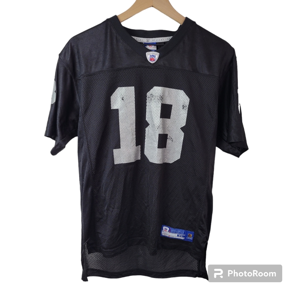 NFL Reebok | Randy Moss 18 On Field Black Jersey Mens XL